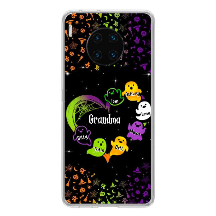 Custom Personalized Grandma and Grandkids Ghost Oppo/Xiaomi/Huawei Case - Halloween gift for Grandma - Up to 7 Grandkids