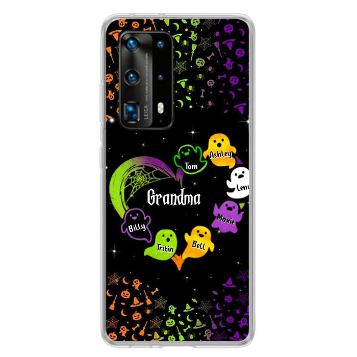 Custom Personalized Grandma and Grandkids Ghost Oppo/Xiaomi/Huawei Case - Halloween gift for Grandma - Up to 7 Grandkids