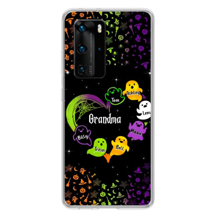 Custom Personalized Grandma and Grandkids Ghost Oppo/Xiaomi/Huawei Case - Halloween gift for Grandma - Up to 7 Grandkids