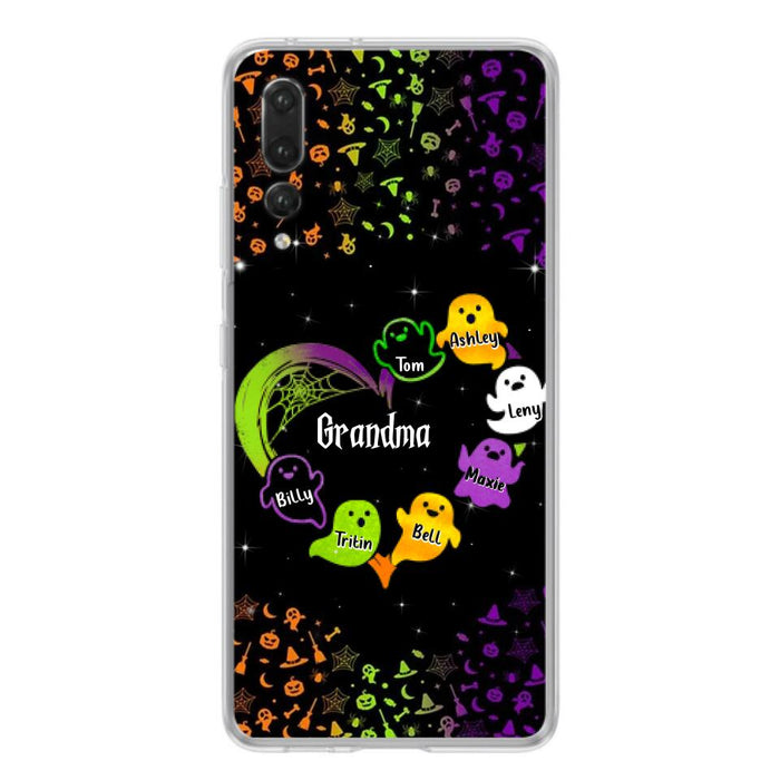 Custom Personalized Grandma and Grandkids Ghost Oppo/Xiaomi/Huawei Case - Halloween gift for Grandma - Up to 7 Grandkids