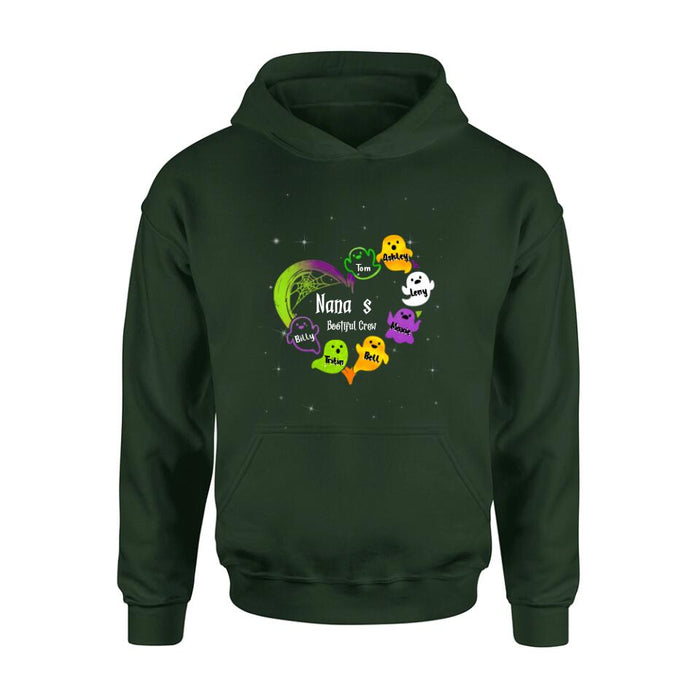 Custom Personalized Nana's Bootiful Crew T-shirt/Long Sleeve/ Sweatshirt/Hoodie - Halloween Gift for Grandmother - Up to 7 Grandkids