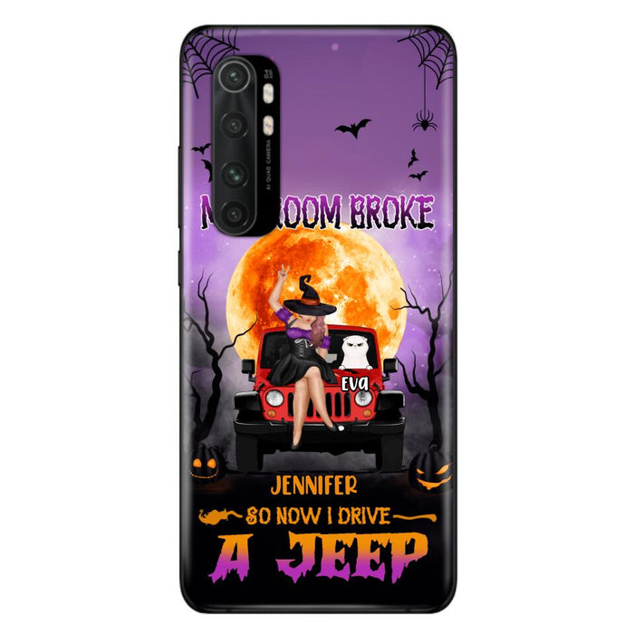 Custom Personalized Off-road Girl Phone Case - Upto 4 Cats - Halloween Gift Idea For Off-road Lovers/Cat Lovers - My Broom Broke - Case for Xiaomi, Huawei & Oppo