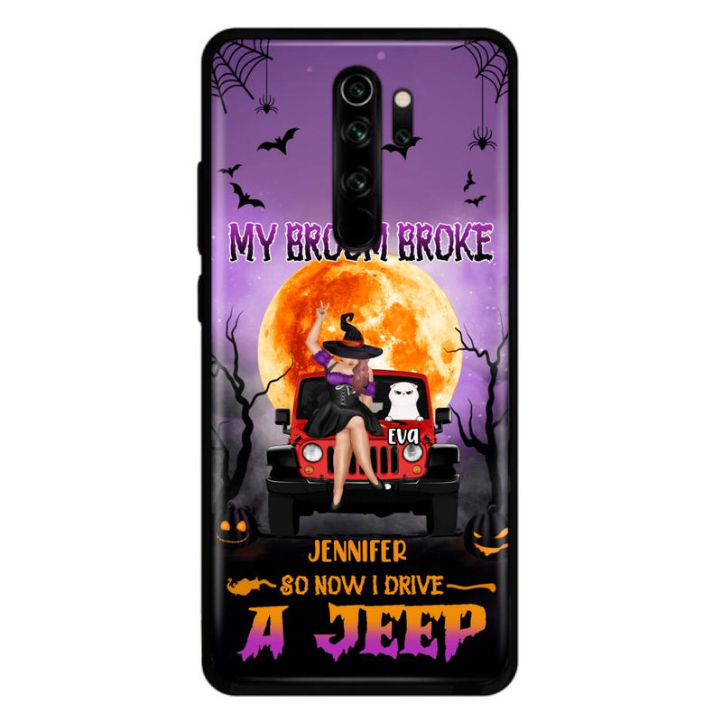 Personalized Off-road Girl Phone Case - Up to 4 Cats - Halloween Gift Idea For Off-road Lovers/Cat Lovers - My Broom Broke - Case for Xiaomi, Huawei & Oppo