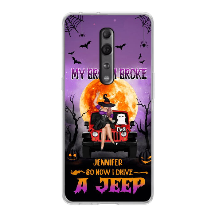 Custom Personalized Off-road Girl Phone Case - Upto 4 Cats - Halloween Gift Idea For Off-road Lovers/Cat Lovers - My Broom Broke - Case for Xiaomi, Huawei & Oppo