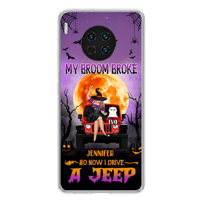 Custom Personalized Off-road Girl Phone Case - Upto 4 Cats - Halloween Gift Idea For Off-road Lovers/Cat Lovers - My Broom Broke - Case for Xiaomi, Huawei & Oppo