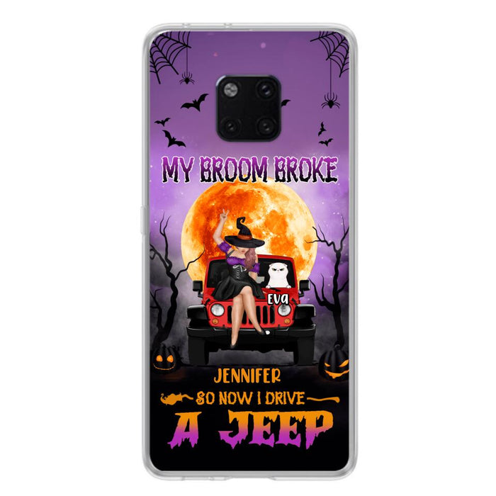 Custom Personalized Off-road Girl Phone Case - Upto 4 Cats - Halloween Gift Idea For Off-road Lovers/Cat Lovers - My Broom Broke - Case for Xiaomi, Huawei & Oppo