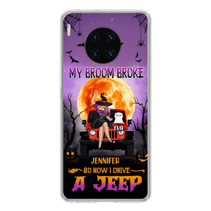 Custom Personalized Off-road Girl Phone Case - Upto 4 Cats - Halloween Gift Idea For Off-road Lovers/Cat Lovers - My Broom Broke - Case for Xiaomi, Huawei & Oppo