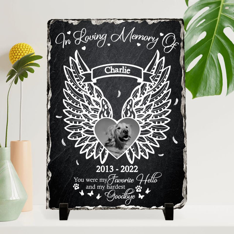 Custom Dog Photo Vertical Lithograph - Memorial Gift Idea - You Were My Favorite Hello and My Hardest Goodbye