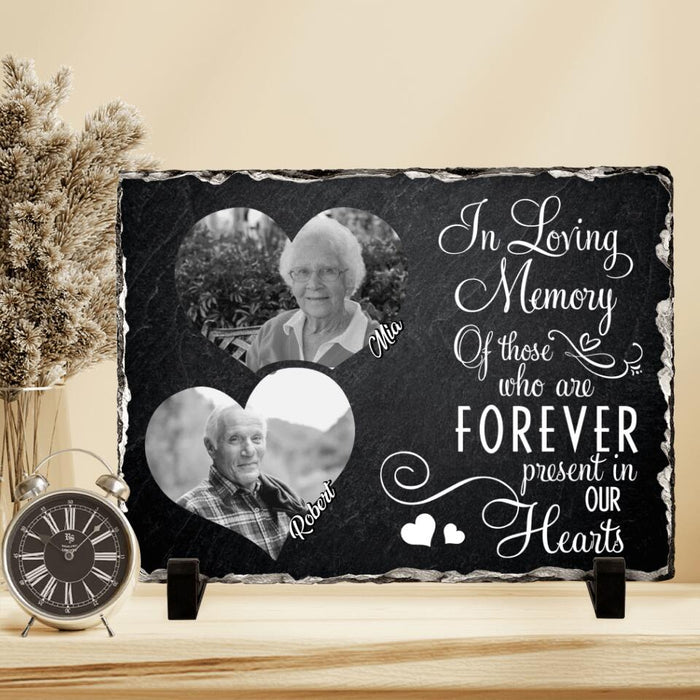 Custom Personalized Memorial Horizontal Lithograph - Custom Mom/Dad Photo - In Loving Memory Of Those Who Are Forever Present In Our Hearts