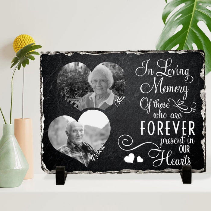 Custom Personalized Memorial Horizontal Lithograph - Custom Mom/Dad Photo - In Loving Memory Of Those Who Are Forever Present In Our Hearts