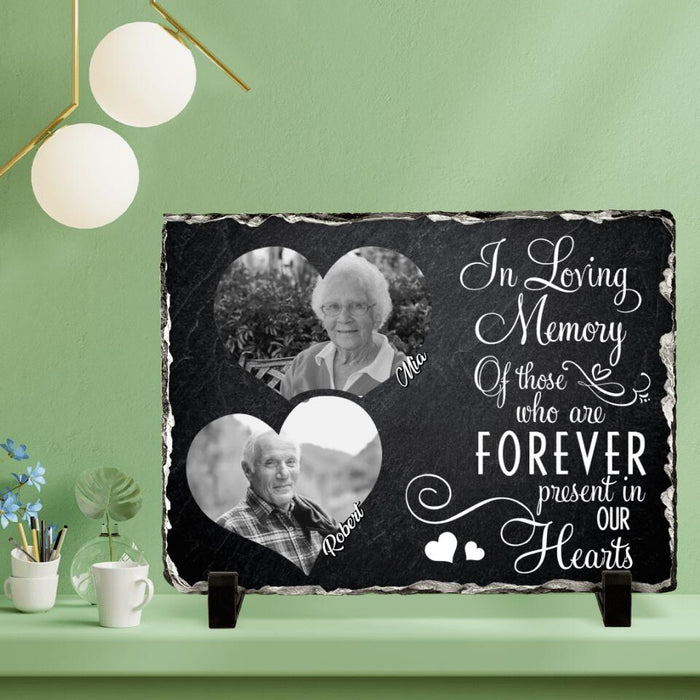 Custom Personalized Memorial Horizontal Lithograph - Custom Mom/Dad Photo - In Loving Memory Of Those Who Are Forever Present In Our Hearts