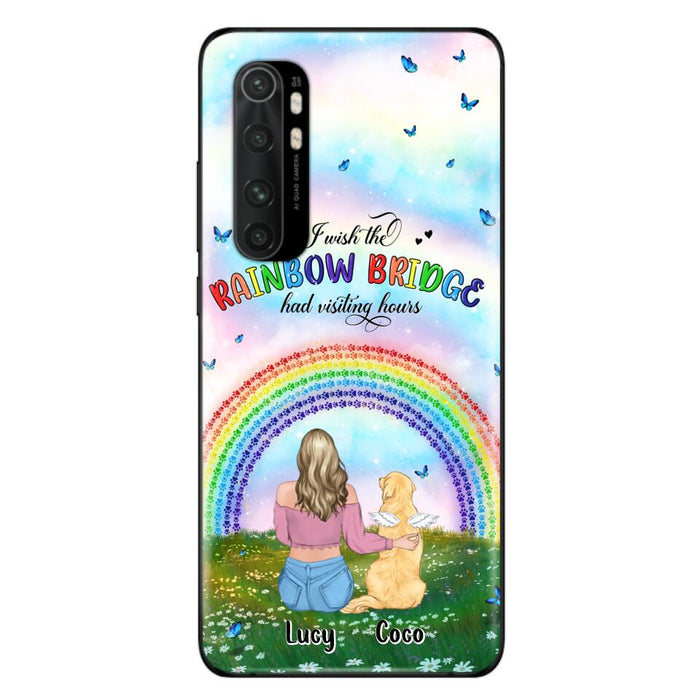 Custom Personalized Dog, Cat Memorial Phone Case - Upto 4 Pets - Memorial Gift For Dog/ Cat Lover - I Wish The Rainbow Bridge Had Visiting Hours - Case For Xiaomi, Oppo And Huawei