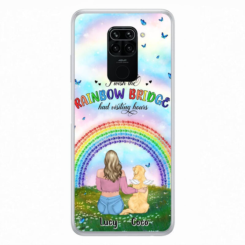 Personalized Dog, Cat Memorial Phone Case - Up to 4 Pets - Memorial Gift For Dog/Cat Lover - I Wish The Rainbow Bridge Had Visiting Hours - Case For Xiaomi, Oppo And Huawei