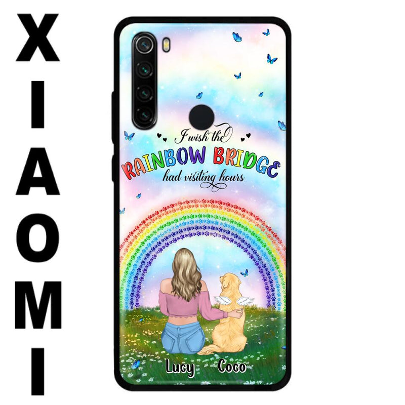 Personalized Dog, Cat Memorial Phone Case - Up to 4 Pets - Memorial Gift For Dog/Cat Lover - I Wish The Rainbow Bridge Had Visiting Hours - Case For Xiaomi, Oppo And Huawei