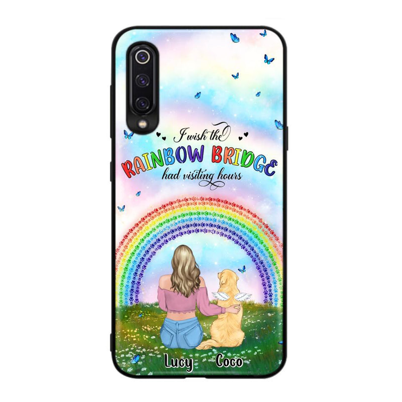 Personalized Dog, Cat Memorial Phone Case - Up to 4 Pets - Memorial Gift For Dog/Cat Lover - I Wish The Rainbow Bridge Had Visiting Hours - Case For Xiaomi, Oppo And Huawei