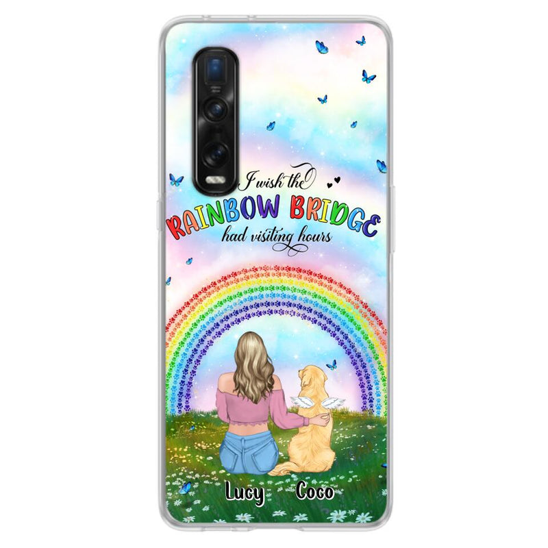 Personalized Dog, Cat Memorial Phone Case - Up to 4 Pets - Memorial Gift For Dog/Cat Lover - I Wish The Rainbow Bridge Had Visiting Hours - Case For Xiaomi, Oppo And Huawei