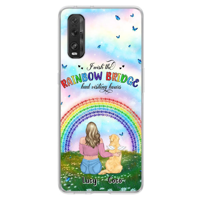 Custom Personalized Dog, Cat Memorial Phone Case - Upto 4 Pets - Memorial Gift For Dog/ Cat Lover - I Wish The Rainbow Bridge Had Visiting Hours - Case For Xiaomi, Oppo And Huawei