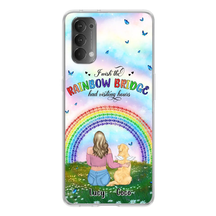 Custom Personalized Dog, Cat Memorial Phone Case - Upto 4 Pets - Memorial Gift For Dog/ Cat Lover - I Wish The Rainbow Bridge Had Visiting Hours - Case For Xiaomi, Oppo And Huawei