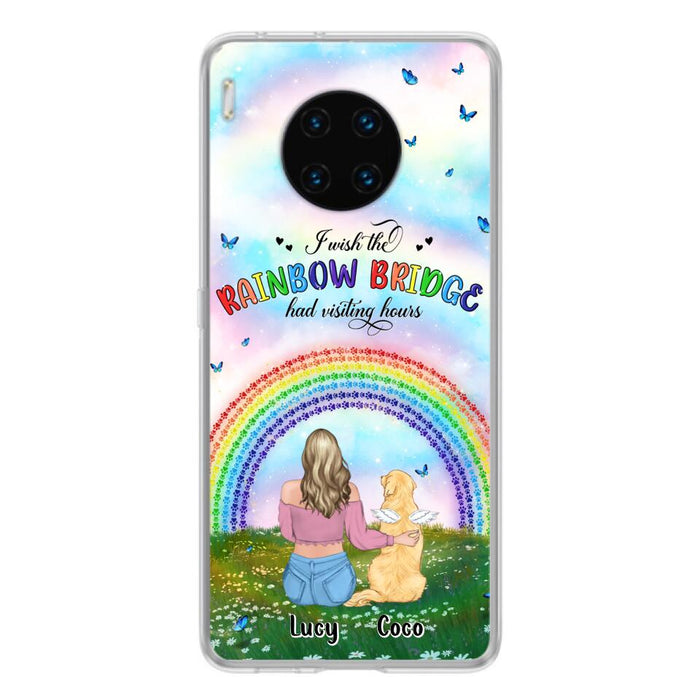 Custom Personalized Dog, Cat Memorial Phone Case - Upto 4 Pets - Memorial Gift For Dog/ Cat Lover - I Wish The Rainbow Bridge Had Visiting Hours - Case For Xiaomi, Oppo And Huawei