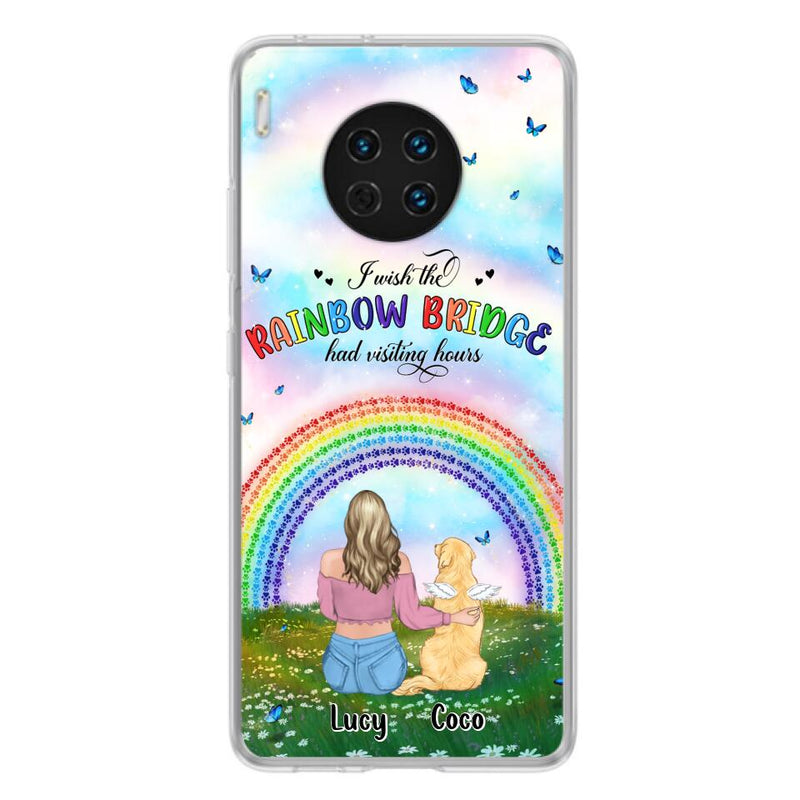 Personalized Dog, Cat Memorial Phone Case - Up to 4 Pets - Memorial Gift For Dog/Cat Lover - I Wish The Rainbow Bridge Had Visiting Hours - Case For Xiaomi, Oppo And Huawei