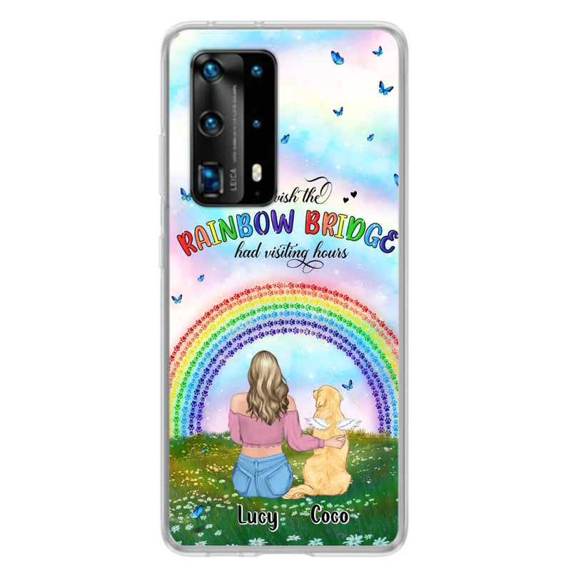 Personalized Dog, Cat Memorial Phone Case - Up to 4 Pets - Memorial Gift For Dog/Cat Lover - I Wish The Rainbow Bridge Had Visiting Hours - Case For Xiaomi, Oppo And Huawei