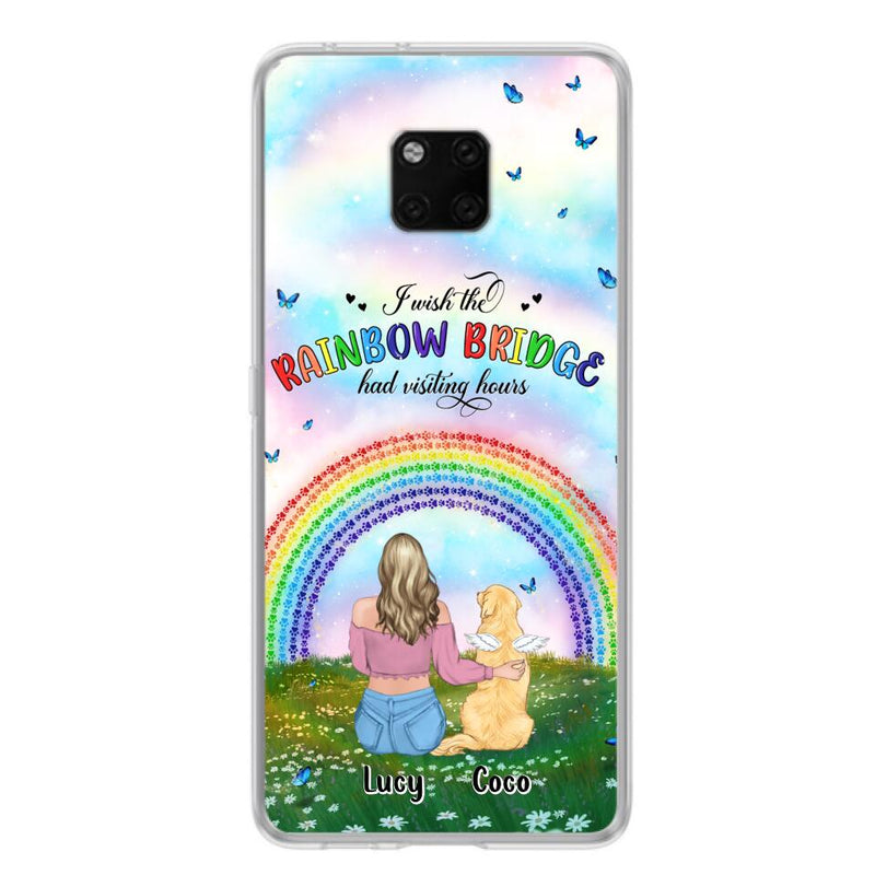 Personalized Dog, Cat Memorial Phone Case - Up to 4 Pets - Memorial Gift For Dog/Cat Lover - I Wish The Rainbow Bridge Had Visiting Hours - Case For Xiaomi, Oppo And Huawei
