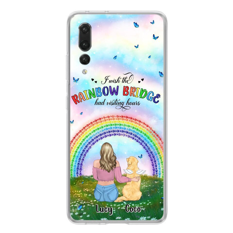 Personalized Dog, Cat Memorial Phone Case - Up to 4 Pets - Memorial Gift For Dog/Cat Lover - I Wish The Rainbow Bridge Had Visiting Hours - Case For Xiaomi, Oppo And Huawei