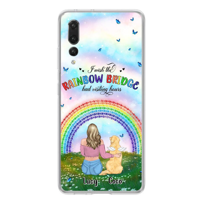 Custom Personalized Dog, Cat Memorial Phone Case - Upto 4 Pets - Memorial Gift For Dog/ Cat Lover - I Wish The Rainbow Bridge Had Visiting Hours - Case For Xiaomi, Oppo And Huawei