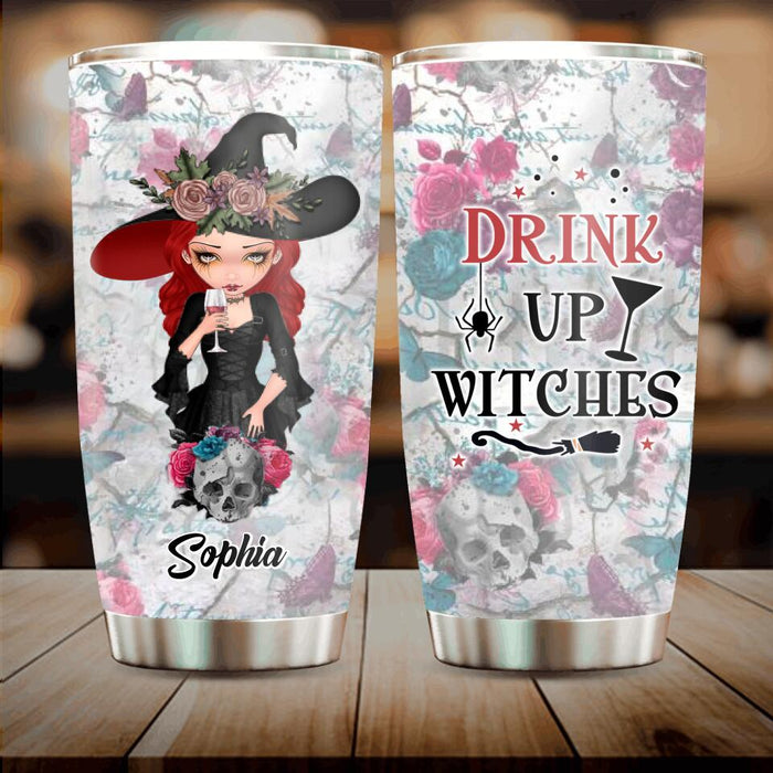 Custom Personalized Witch Tumbler - Halloween Gift Idea - Drink Up Witches