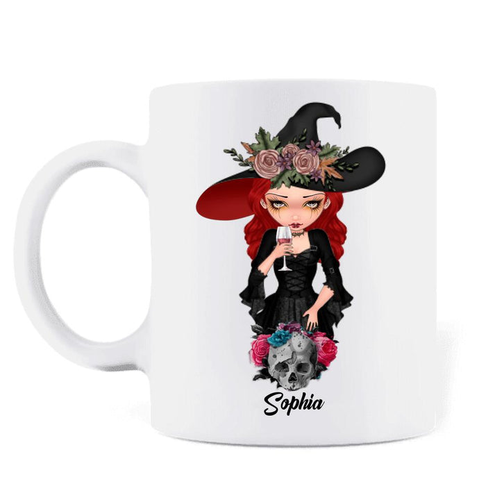 Custom Personalized Witch Coffee Mug - Halloween Gift Idea - Drink Up Witches