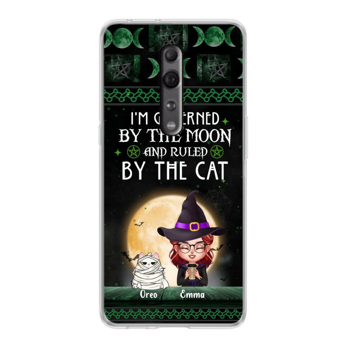 Custom Personalized Cats Witch Phone Case - Halloween Gift For Cat Lover - Governed By The Moon, Ruled By The Cats - Case For Xiaomi, Oppo And Huawei