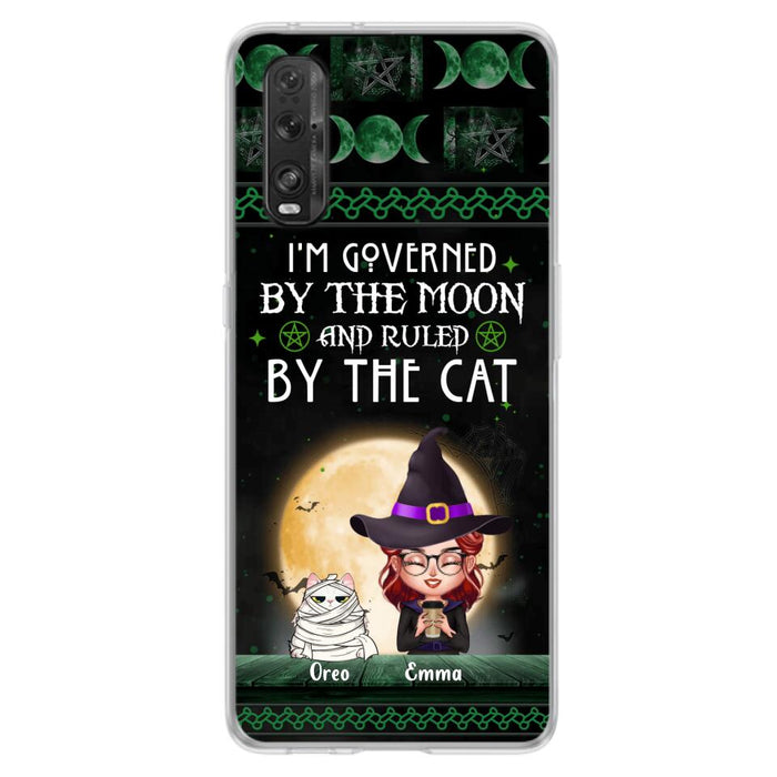 Custom Personalized Cats Witch Phone Case - Halloween Gift For Cat Lover - Governed By The Moon, Ruled By The Cats - Case For Xiaomi, Oppo And Huawei