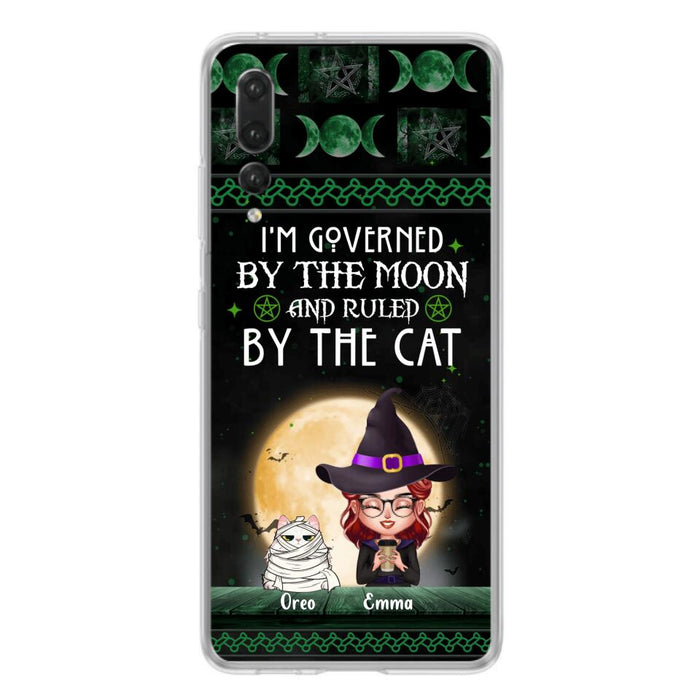 Custom Personalized Cats Witch Phone Case - Halloween Gift For Cat Lover - Governed By The Moon, Ruled By The Cats - Case For Xiaomi, Oppo And Huawei