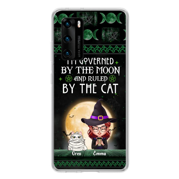 Custom Personalized Cats Witch Phone Case - Halloween Gift For Cat Lover - Governed By The Moon, Ruled By The Cats - Case For Xiaomi, Oppo And Huawei