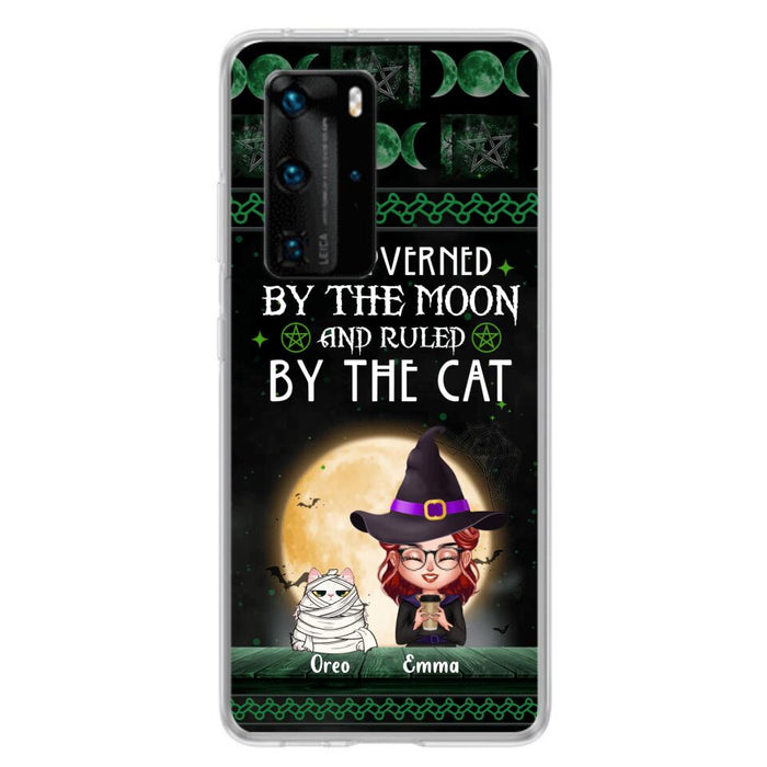 Custom Personalized Cats Witch Phone Case - Halloween Gift For Cat Lover - Governed By The Moon, Ruled By The Cats - Case For Xiaomi, Oppo And Huawei