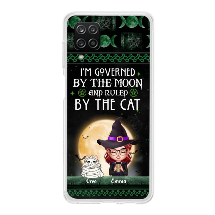 Custom Personalized Cats Witch Phone Case - Halloween Gift For Cat Lover - Governed By The Moon, Ruled By The Cats - Case For iPhone And Samsung