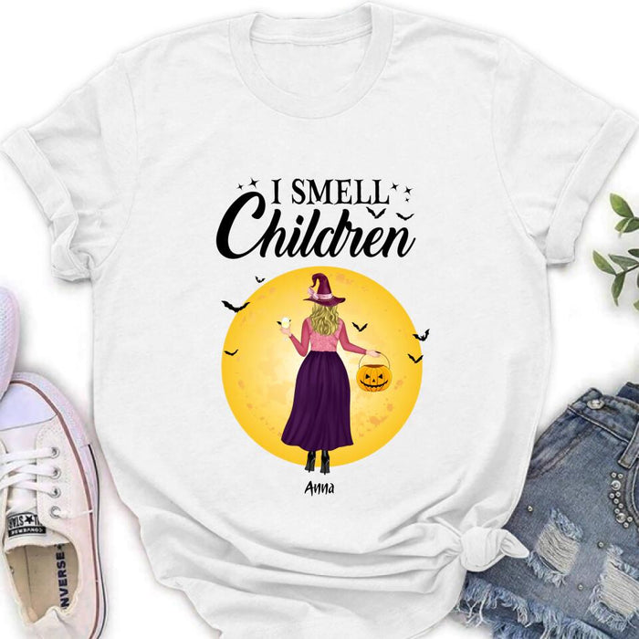 Custom Personalized Halloween Girls Shirt/ Hoodie - Halloween Gift For Friends/ Besties - I Smell Children