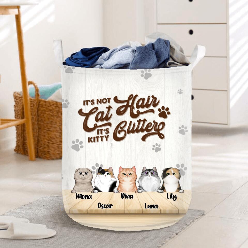 Custom Personalized Cat Hair Laundry Basket Gift For Cat Lovers With