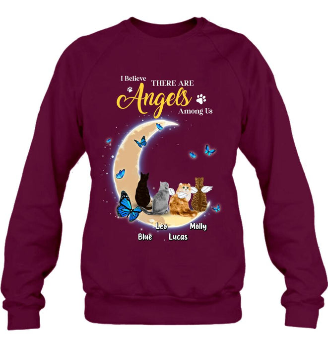 Custom Personalized Cat T-shirt/ Long Sleeve/ Sweatshirt - Memorial Gift Idea For Cat Lover - I Believe There Are Angels Among Us