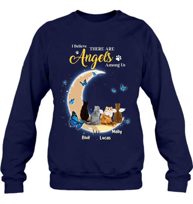 Custom Personalized Cat T-shirt/ Long Sleeve/ Sweatshirt - Memorial Gift Idea For Cat Lover - I Believe There Are Angels Among Us