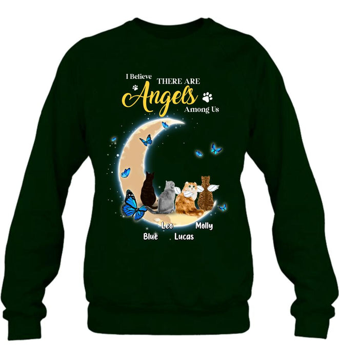 Custom Personalized Cat T-shirt/ Long Sleeve/ Sweatshirt - Memorial Gift Idea For Cat Lover - I Believe There Are Angels Among Us