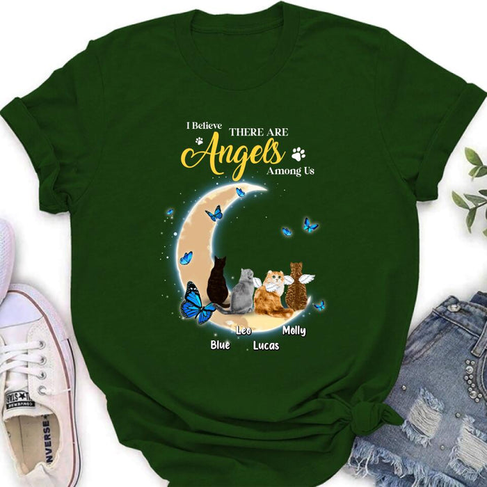 Custom Personalized Cat T-shirt/ Long Sleeve/ Sweatshirt - Memorial Gift Idea For Cat Lover - I Believe There Are Angels Among Us