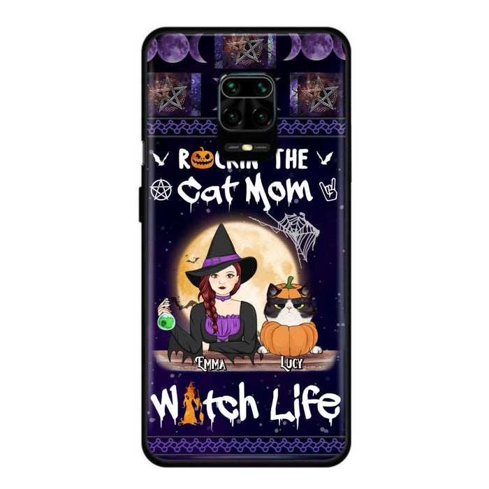 Custom Personalized Pet Witch Phone Case - Up to 4 Pets - Halloween Gift For Dog/ Cat Lover - Rockin' The Cat Mom & Witch Life - Case For Xiaomi, Oppo And Huawei