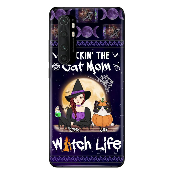 Custom Personalized Pet Witch Phone Case - Up to 4 Pets - Halloween Gift For Dog/ Cat Lover - Rockin' The Cat Mom & Witch Life - Case For Xiaomi, Oppo And Huawei