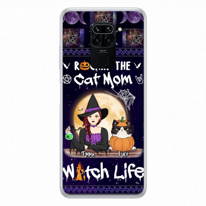 Custom Personalized Pet Witch Phone Case - Up to 4 Pets - Halloween Gift For Dog/ Cat Lover - Rockin' The Cat Mom & Witch Life - Case For Xiaomi, Oppo And Huawei