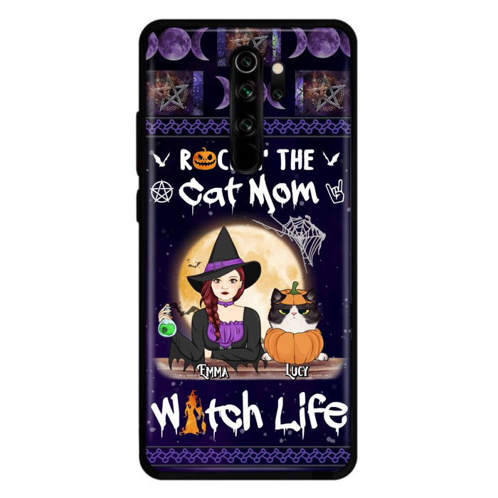 Custom Personalized Pet Witch Phone Case - Up to 4 Pets - Halloween Gift For Dog/ Cat Lover - Rockin' The Cat Mom & Witch Life - Case For Xiaomi, Oppo And Huawei