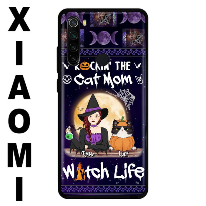 Custom Personalized Pet Witch Phone Case - Up to 4 Pets - Halloween Gift For Dog/ Cat Lover - Rockin' The Cat Mom & Witch Life - Case For Xiaomi, Oppo And Huawei