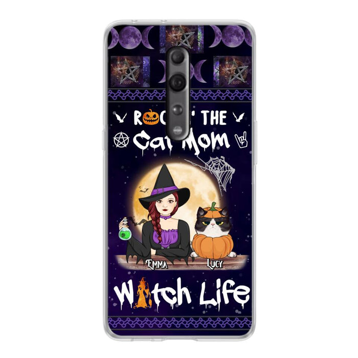 Custom Personalized Pet Witch Phone Case - Up to 4 Pets - Halloween Gift For Dog/ Cat Lover - Rockin' The Cat Mom & Witch Life - Case For Xiaomi, Oppo And Huawei