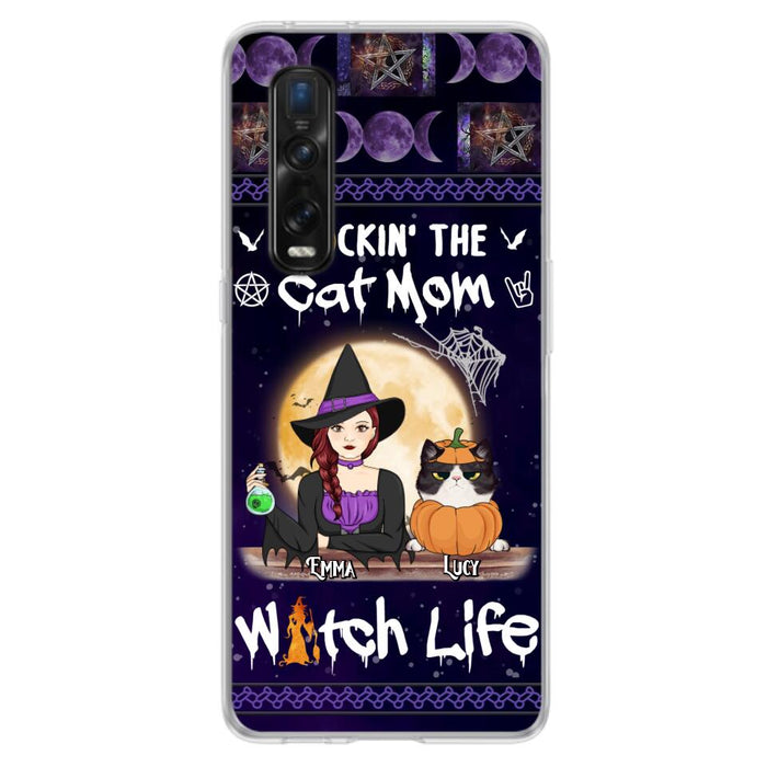 Custom Personalized Pet Witch Phone Case - Up to 4 Pets - Halloween Gift For Dog/ Cat Lover - Rockin' The Cat Mom & Witch Life - Case For Xiaomi, Oppo And Huawei