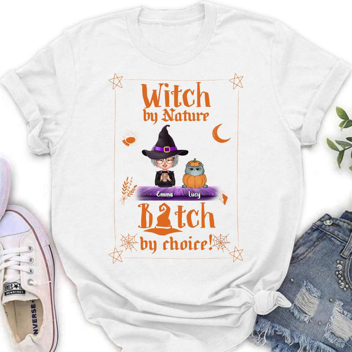 Custom Personalized Witch Shirt - Upto 6 Cats/Dogs - Halloween Gift Idea For Cat/Dog Lovers/Friends